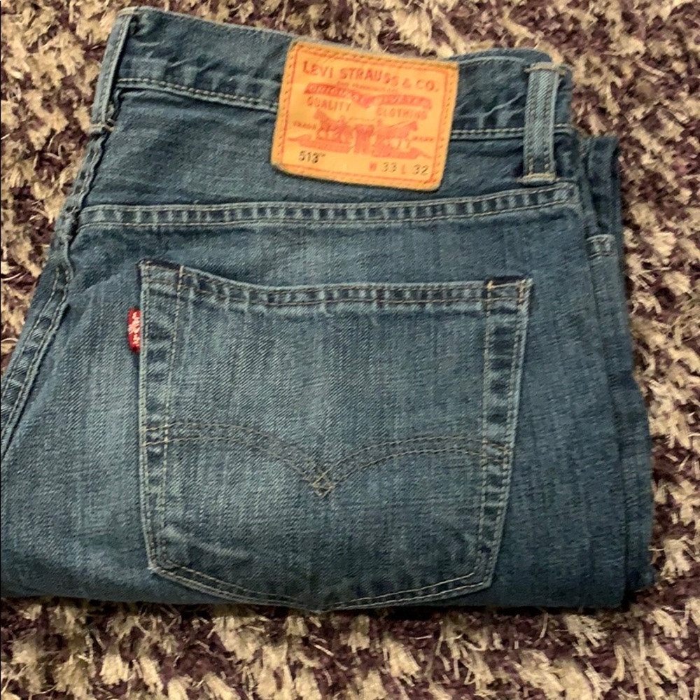 Men's 513 Levi's Blue Jeans. 33X32. Slim straight.